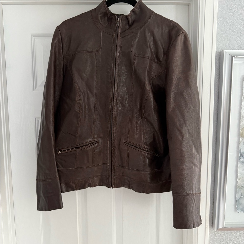 Chocolate Brown women’s authentic Leather Jacket